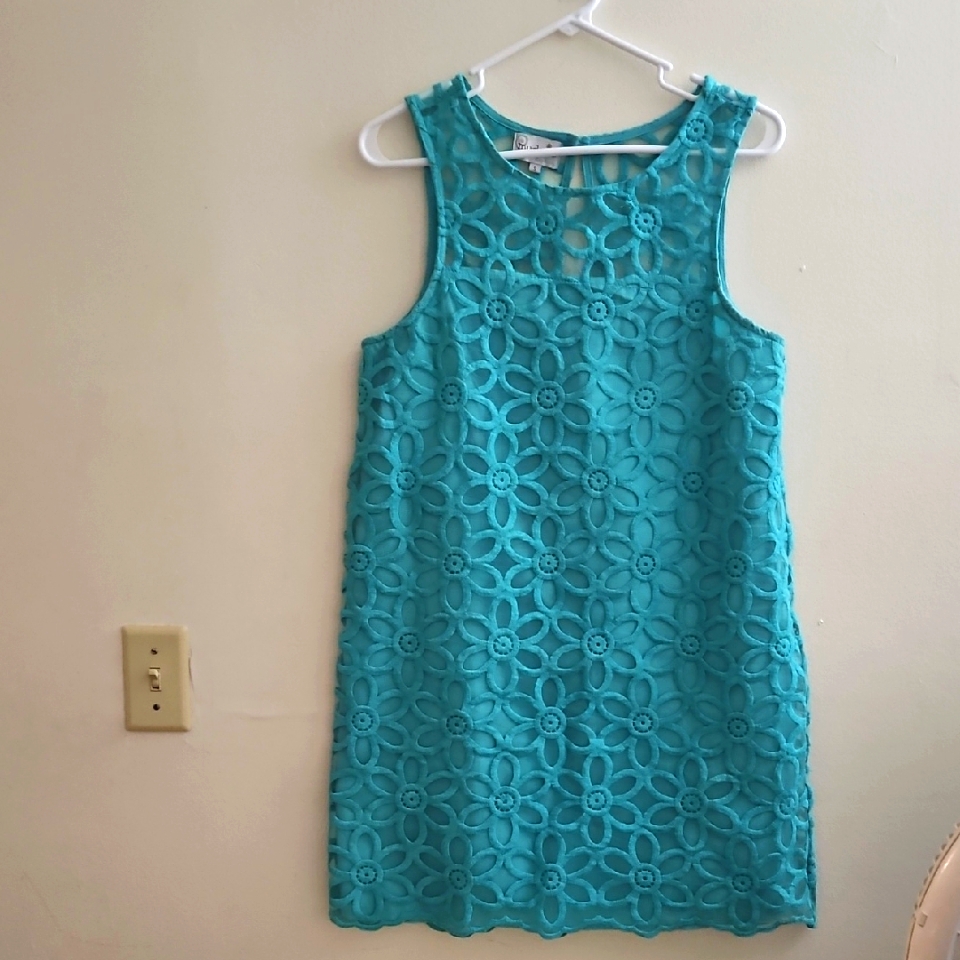 Small Mud Pie Teal Lace Dress